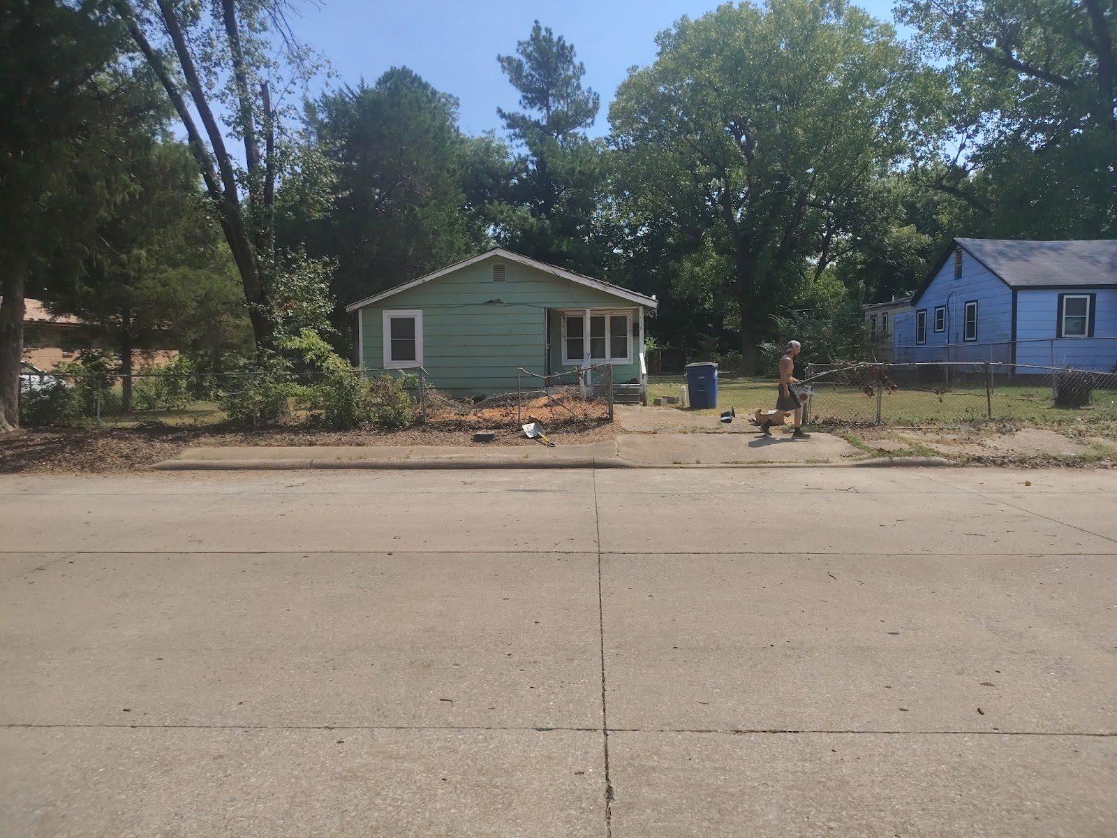 Cleared residential lot viewed from the street